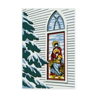 Zaštitni znak likovna umjetnost 'Crkva vitraža' platna umjetnost Crockett kolekcija