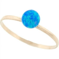 14K Čvrsto zlatno plavo stvorio Opal kuglični prsten