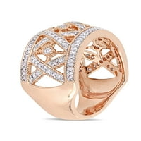 Carat T.W. Dijamantni 10KT ružičasti zlato otvoreni filigreski prsten