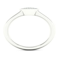 Imperial 1 10ct TDW Diamond S sterling srebrni klaster modni prsten za srce
