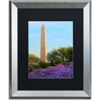 Zaštitni znak likovna umjetnost Washington Monument Spring Canvas Art by Cateyes, Black Matte, Silver Frame
