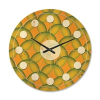 Dizajn „Sažetak retro dizajn u žutoj i zelenoj“ Moderni zidni sat iz sredine stoljeća
