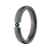 Smaragdna crna cirkonijeva napetost Set prsten