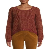 Vrijeme i TRU ženski džemper s kablovskim pletenim leđima