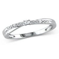 Dijamantni ugledni bijeli zlatni prsten za obećanje