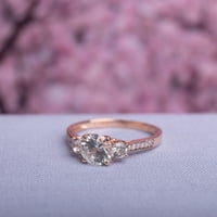 Miabella Women Ct Morganite i Diamond Accent 10kt ružičastog zlatnog vjenčanog prstena