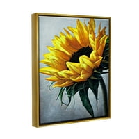Studell žuti suncokret cvijet izbliza botanički i cvjetni slikati zlatni plutač uokviren umjetnički print zid art