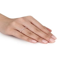Carat T.W. Dijamantni 10KT ružičasti zlatni markiza i kvadratni prsten za slaganje