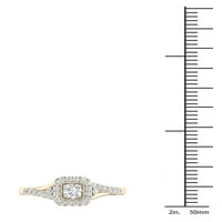 Imperial 1 3CT TDW Diamond 10K žuti zlatni halo zaručnički prsten