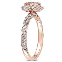 Miabella ženska karata morganite karat dijamant 14KT ružičasti zlatni zaručnički prsten