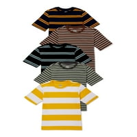 Wonder Nation Boys Strip Striped Striped Tee, 5-pack, veličine 4- & Husky