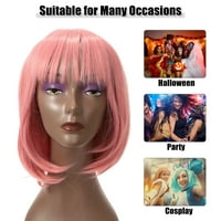 Jedinstveni prijedlozi perika za ljudsku kosu za žene u 13 Pink Bob Perika s kapom za periku