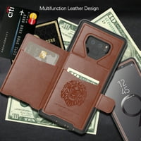 : Kona veganska kožna folije novčanica i selfie štap Mini stativ 2. Za Samsung Galaxy Note - Kickstand, utora za