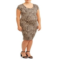 Majčinska ljubav haljina sa sadie kratkim rukavima s leopardovim printom