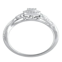 Carat T.W. Drži mi prsten za obećanje Diamond Diamond u srebrnom srebrnom srebrnom