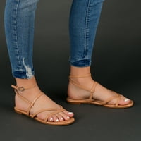 Tvrtka Brinli. Ženske sandale od kože s više naramenica