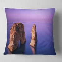 DesignArt Rawsha Rock na zalasku sunca - jastuk za bacanje mora - 18x18