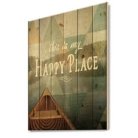 Dizajn „jezero House Happy Quote“ kućica za kućice na prirodnom borovom drvetu