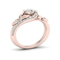 Prsten obećanja s dijamantom od 5 8 karata od ružičastog zlata od 14 karata