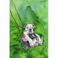 American Bulldog Puppy Slikarski tisak na zamotanom platnu