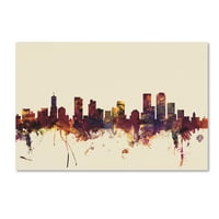 Zaštitni znak likovna umjetnost 'Denver Colorado Skyline' platno umjetnost Michaela Tompsetta