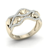 1 5CT TDW Diamond 10K Žuta zlatna vrpca i modni prsten srca
