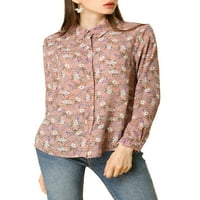Jedinstvene ponude ženskog gumba dugih rukava dolje cvjetna košulja