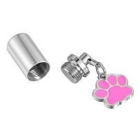 Anavia psa šapa tiskanje cilindra za kućne ljubimce nakit Memorijalna ogrlica pepela pepela urn srebrna ružičasta