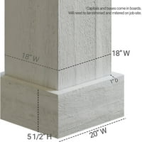 Stolarija od 18 8' do 8 ' od neobrađenog cedra od cedra-ne sužavajući se kvadratni omotač stupa sa standardnim kapitelom
