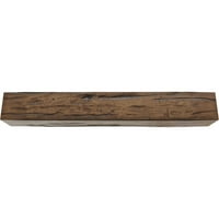 Ekena Millwork 8 W 12 H 8'l 3-strana Riverwood Endurathane Fau Wood Strop Grep, Premium star