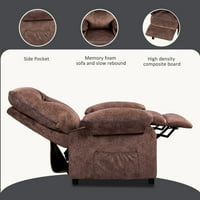 AUKFA stolica za masažu s toplinom - ergonomska ležaljka s jednim sofom za dnevnu sobu sa bočnim džepom - smeđa
