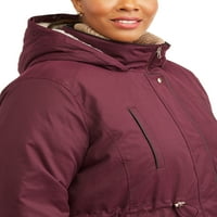Ženska plus size teška jakna s parkama s kapuljačom