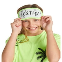 Justice Girls Short Sleave Top i Spavanje kratko s maskom za oči, dvodijelnim setom pidžame, veličinama 5- i plus