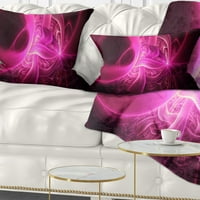Designart Svijetlo ružičasti dizajni na crnoj - Abstraktni jastuk za bacanje - 12x20