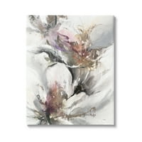 Stupell Industries Sažetak cvjetni cvjetovi bijele latice Nature Dizajn slikanja galerija zamotana platna za tisak
