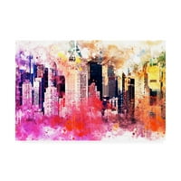 Zaštitni znak likovna umjetnost 'NYC Akvarelna kolekcija - Canvas Art City of Colors' Canvas Art by Philippe Hugonnard
