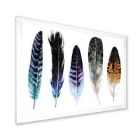 Designart 'Šareno Boho Art Feathers II' Boemijski i eklektični uokvireni umjetnički print