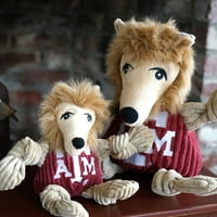 Hugglehounds Mascot Knottie Plush Dog Toy - Texas A&M University Reveille, Small