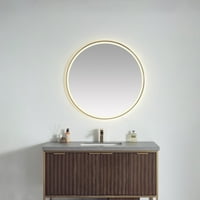Vinnova Campobasso 36 okrugli LED zidni nosač kupaonice ispraznost krug zrcalo zlatni okvir