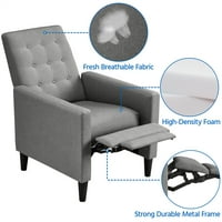 Easyfashion stolica naslonjača s podesivim leđima i nogu, set od 2, siva
