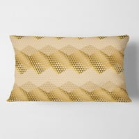 Designart Zlatna trokutasta valovita I 'Moderni jastuk za bacanje u sredini stoljeća - 12x20