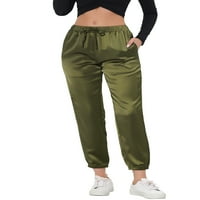 Jedinstvene ponude ženske satenske jogere s džepnim hlačama gležnjače sa dnevnim boravkom hlača