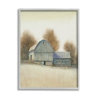 Vintage farmhouse Barn u neutralnim jesenskim nijansama sive boje uokviren timom o ' Tooleom