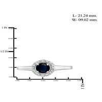 Jewelersclub Sapphire Ring Birthstone Nakit - 0. Karat Sapphire 0. Nakit od srebrnog prstena od sterlinga s bijelim