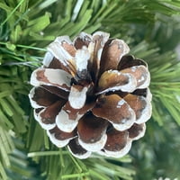 7,4ft Umjetno božićno drvce, ukrašeno borovim konusima i realistično preko zadebljanih vrhova, zglobova, metalnim