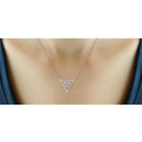 Ogrlica srebrnog lanca za žene -. Sterling srebrna geometrijska ogrlica s pjenušavim originalnim 0. CTW bijeli dijamanti