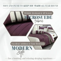 Elegantna udobnost od 12 komada kreveta u kuglani, Cirena Microsuede Comforter kolekcija sa 6-komadnom setom lista,