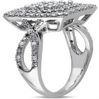 Carat T.W. Dijamantni 10KT bijelo zlato Double Halo Infinity zaručnički prsten