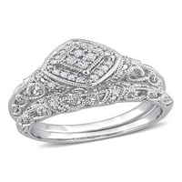 Carat T.W. Diamond Sterling Silver Bridal Set