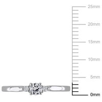 Miabella Ženska karat T.G.W. Stvoren bijeli safir i dijamantni naglasak sterling srebrni zaručnički prsten od 3